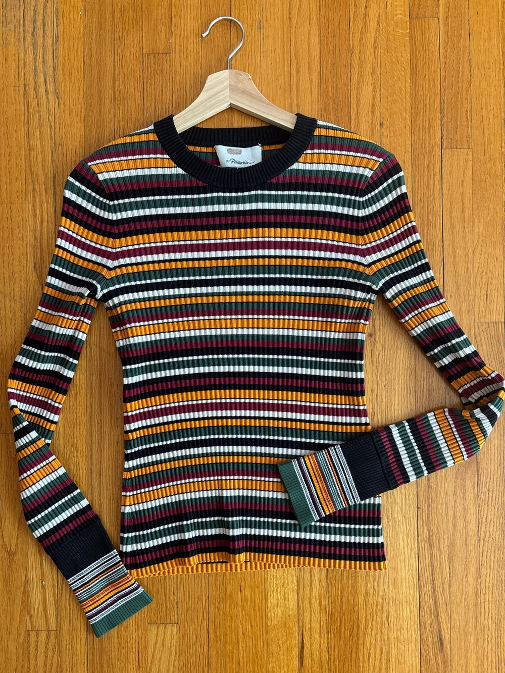 3.1 Phillip Lim Long Sleeve Striped Crewneck